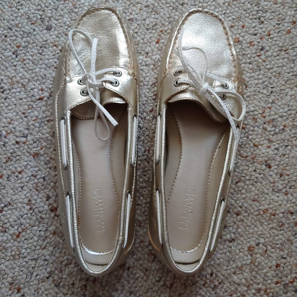 Sperry Gold Leather Boat Shoes